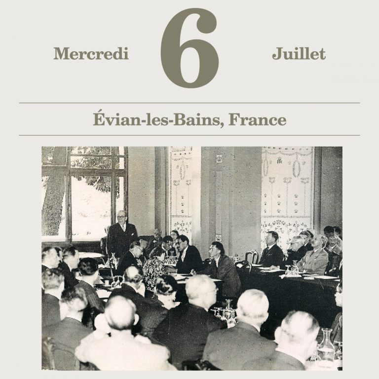 Henry Bérenger, who, as head of the French dele­­­gation, acts as the representative of the host country, speaks at the opening of the conference Statements by the delegates of the USA, Great Britain, France and Norway Archives Nationales, Paris, 11 AR/800