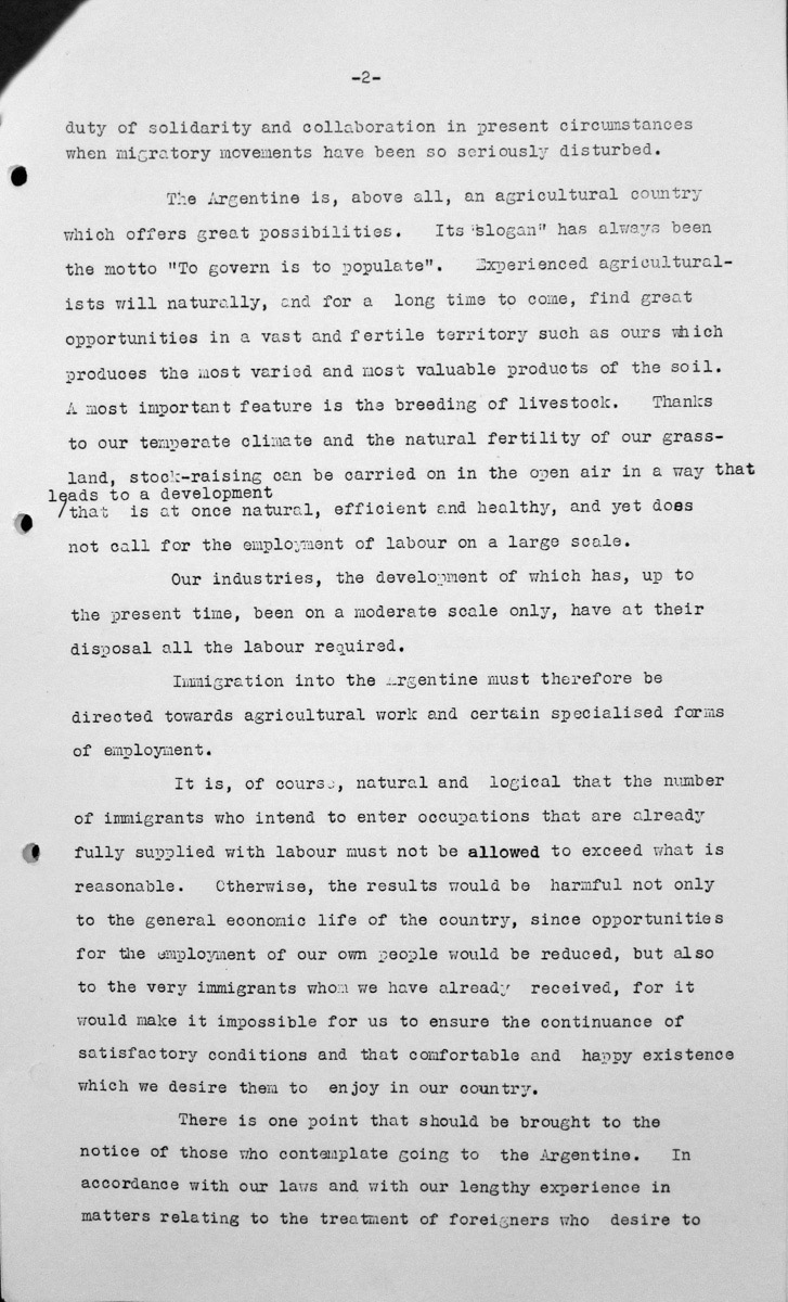 Rede von Tomás Alberto Le Breton (Argentinien) in der öffentlichen Sitzung am 7. Juli 1938, 15.30 Uhr, S. 2/4 Franklin D. Roosevelt Library, Hyde Park, NY